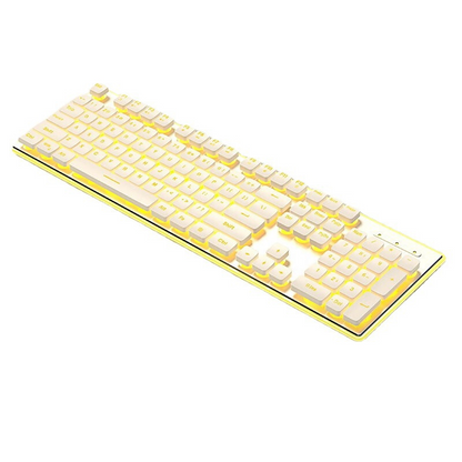 Yellow Light White Minimal Keyboard