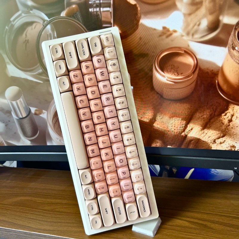 Creamy Nude Keycap Set Makeup-Themed Keycaps