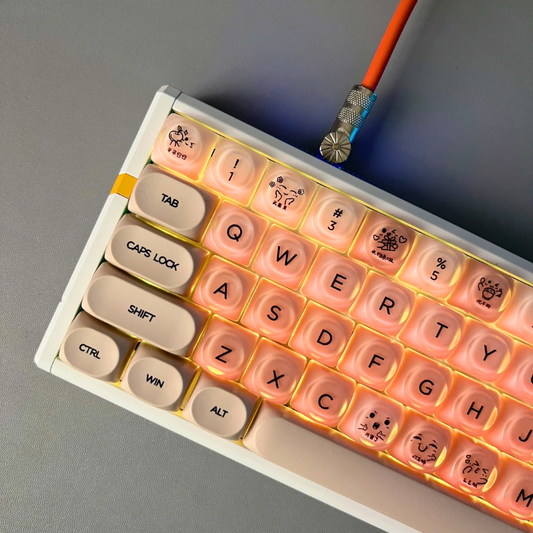 Creamy Nude Keycap Set Makeup-Themed Keycaps